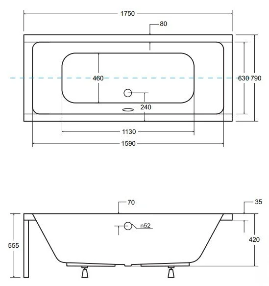 Акриловая ванна Besco Quadro WAQ-175-PK белый