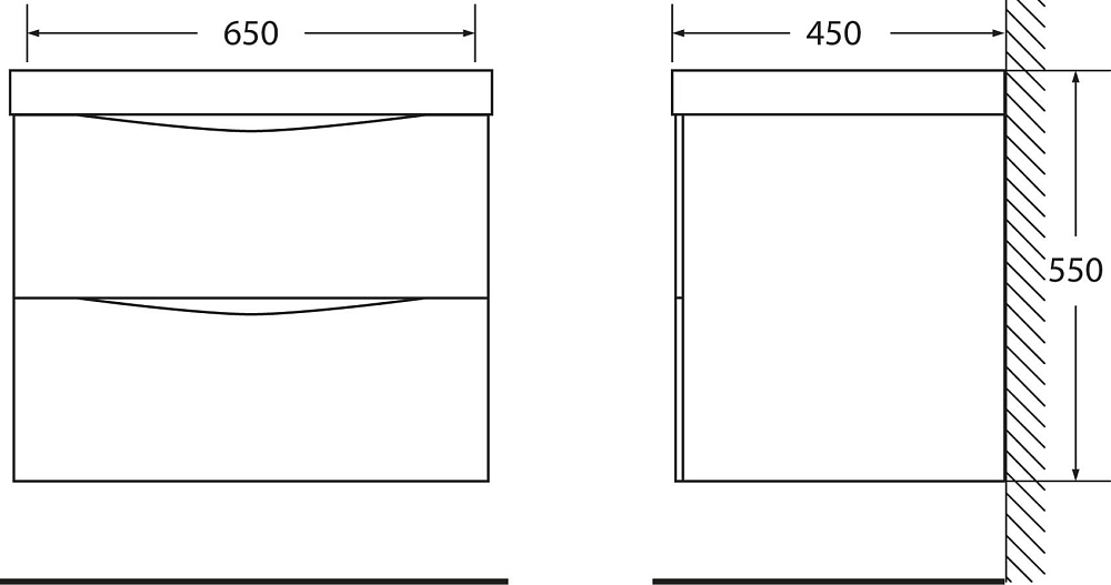 Тумба с раковиной BelBagno Marino 65 nero lucido