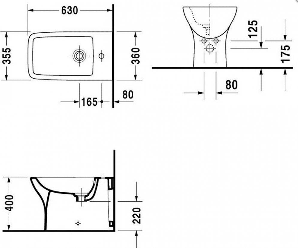 Напольное биде Duravit PuraVida 2247100000