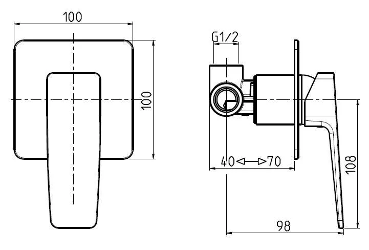 Смеситель для душа M&Z New Geometry NGM02700 хром