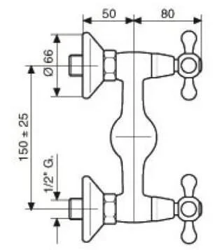 Смеситель для душа Emmevi Deco Classic 12002CO золото, хром