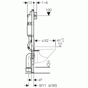 Комплект Geberit Duofix 458.122.21.1 UP100 с подвесным унитазом KOLO Idol M1310000U с крышкой-сиденье стандарт