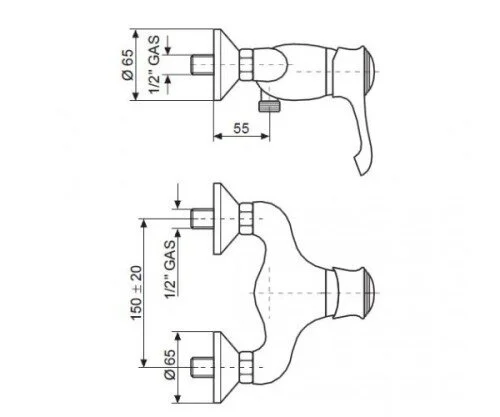 Смеситель для душа Emmevi Tiffany 6002NC черный