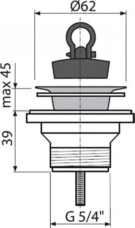 Донный клапан для сифона AlcaPlast A31, черный