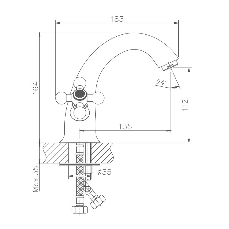 Смеситель для раковины Haiba HB1019-4 бронза