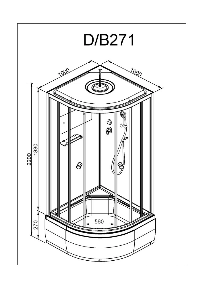 Душевая кабина Deto D D271SEL