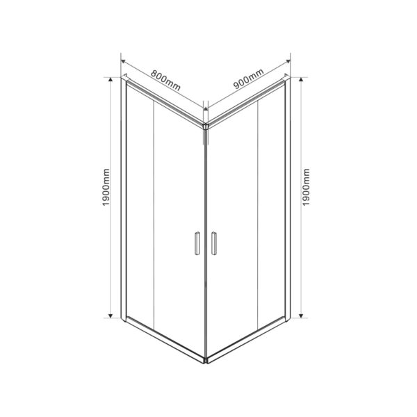 Душевой уголок Vincea Garda VSS-1G8090CGB 90x80, черный, стекло тонированное