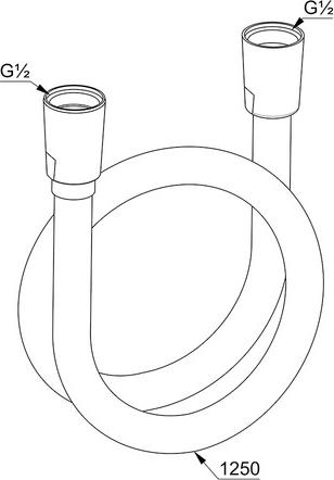 Душевой шланг 125 см Kludi Suparaflex 6107187-00, черный