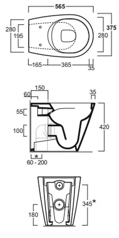 Напольный унитаз Simas Gambassi GA01bi/CT09bi/D20 безободковый