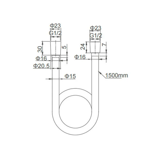 Душевой шланг Caprigo Parts 98-515-NER черный