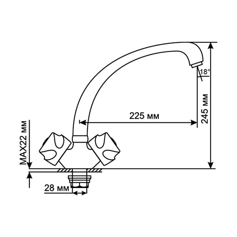 Смеситель для кухни Mixline ML01 ML01-03 хром