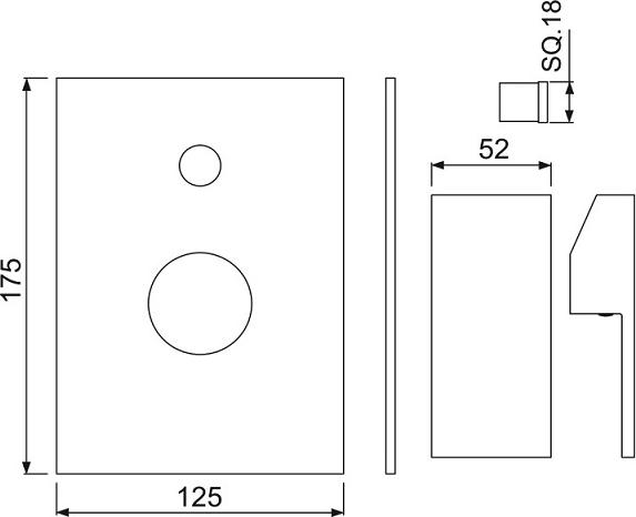 Смеситель для душа Jaquar Kubix-F KUB-CHR-35065FK, хром