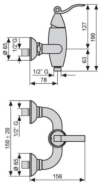 Смеситель для душа Emmevi Abel 39002OR золото