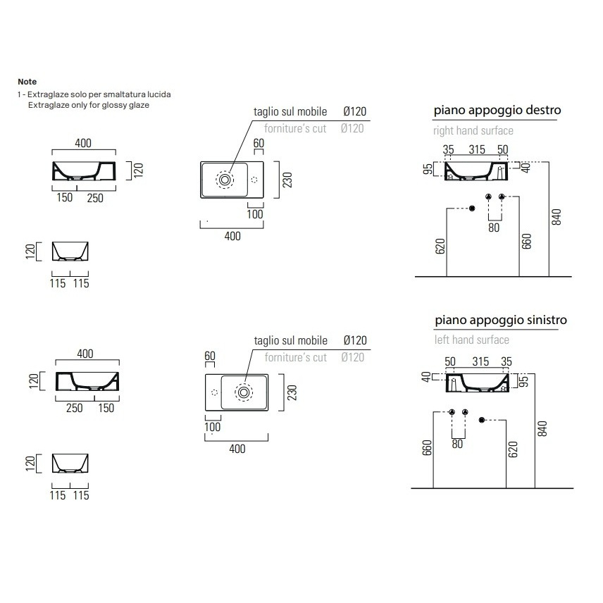 Раковина подвесная GSI Kube X 40x23 9484126 черный матовый