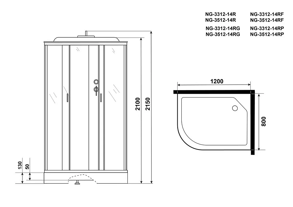 Душевая кабина Niagara Eco NG-3312-14L