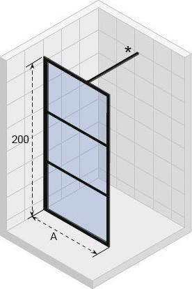 Душевая перегородка Riho Grid GB400 G004043121, 100x200 см