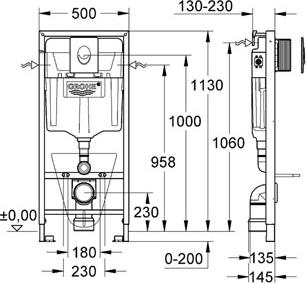 Комплект инсталляции Grohe Rapid SL 38750001 4 в 1 с кнопкой смыва и подвесным унитазом Jaquar Solo SLS-WHT-6953BIUFSM с крышкой-сиденьем микролифт