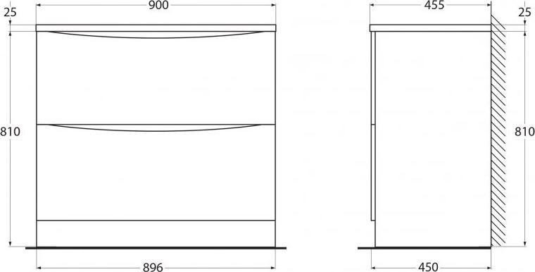 Тумба для комплекта 90 см BelBagno ACQUA-900-2C-PIA-BL bianco lucido