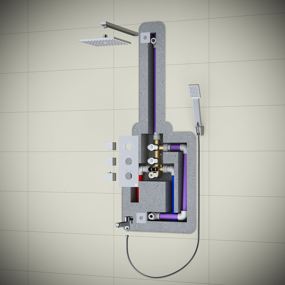 Душевая система Timo Tetra-thermo SX-0179/17SM золото