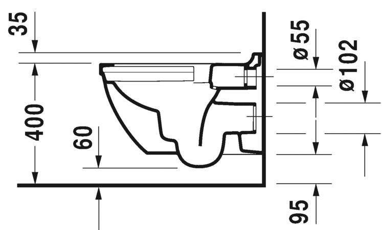 Подвесной унитаз Duravit Starck-3 Rimless 2527090000 безободковый