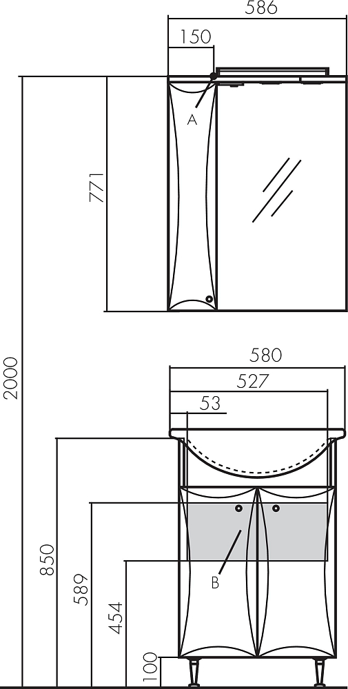 Зеркальный шкаф Aquaton Джимми 60 1A034002DJ01L, белый