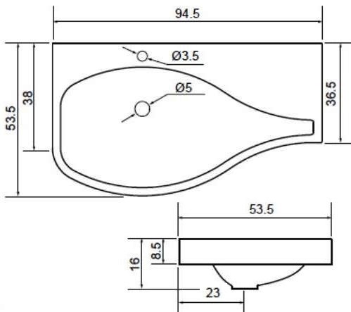 Раковина Aquanet Сопрано 95 НФ-00007873 белый