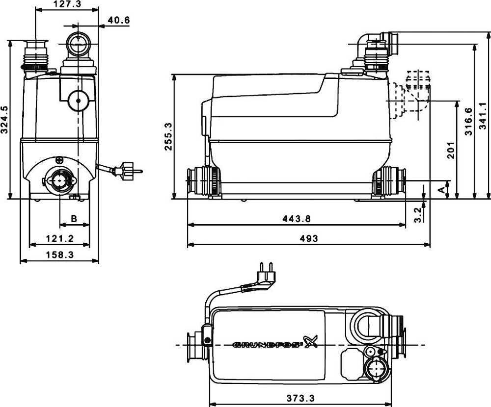 Канализационный насос Grundfos Sololift2 C-3