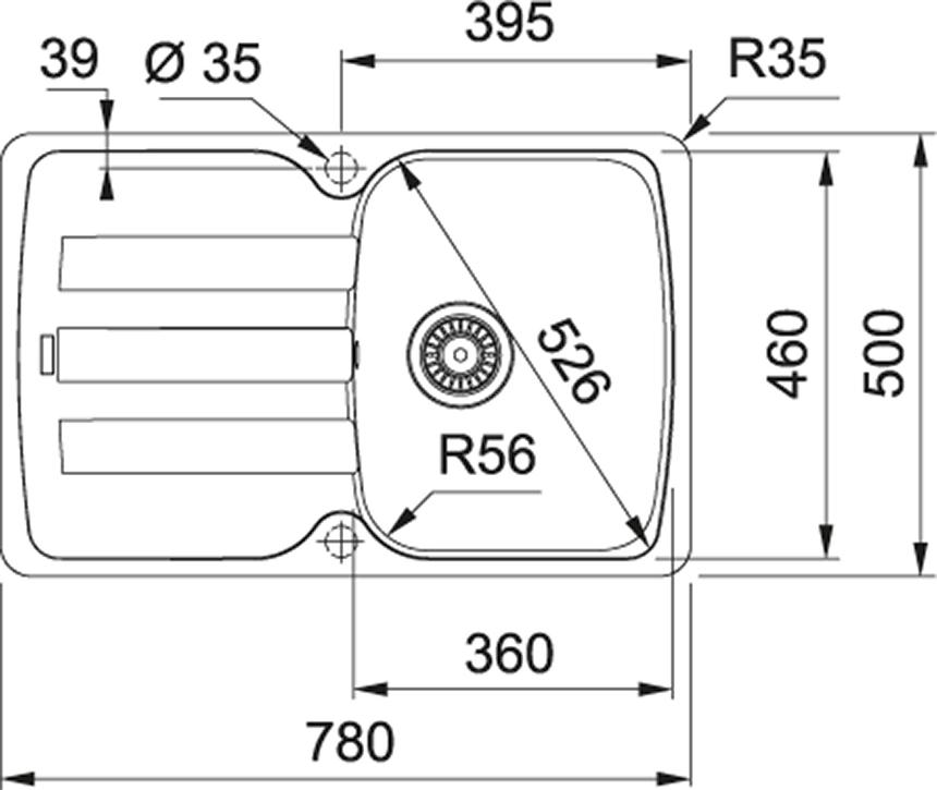 Кухонная мойка 78 см Franke Antea AZG 611-78 3,5" 114.0563.335, серый