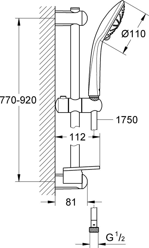 Душевой гарнитур Grohe Euphoria 27226GL1 холодный рассвет глянец