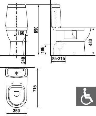 Чаша для унитаза-компакта Jika Mio 2471.6 высокий