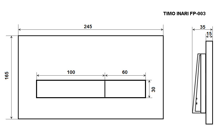 Кнопка смыва Timo Inari FP-003MB черный матовый