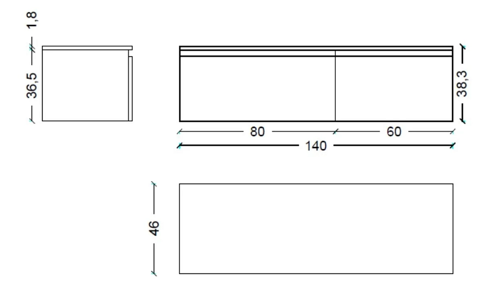 Тумба под раковину Armadi Art Flat 897-140-A mat черный