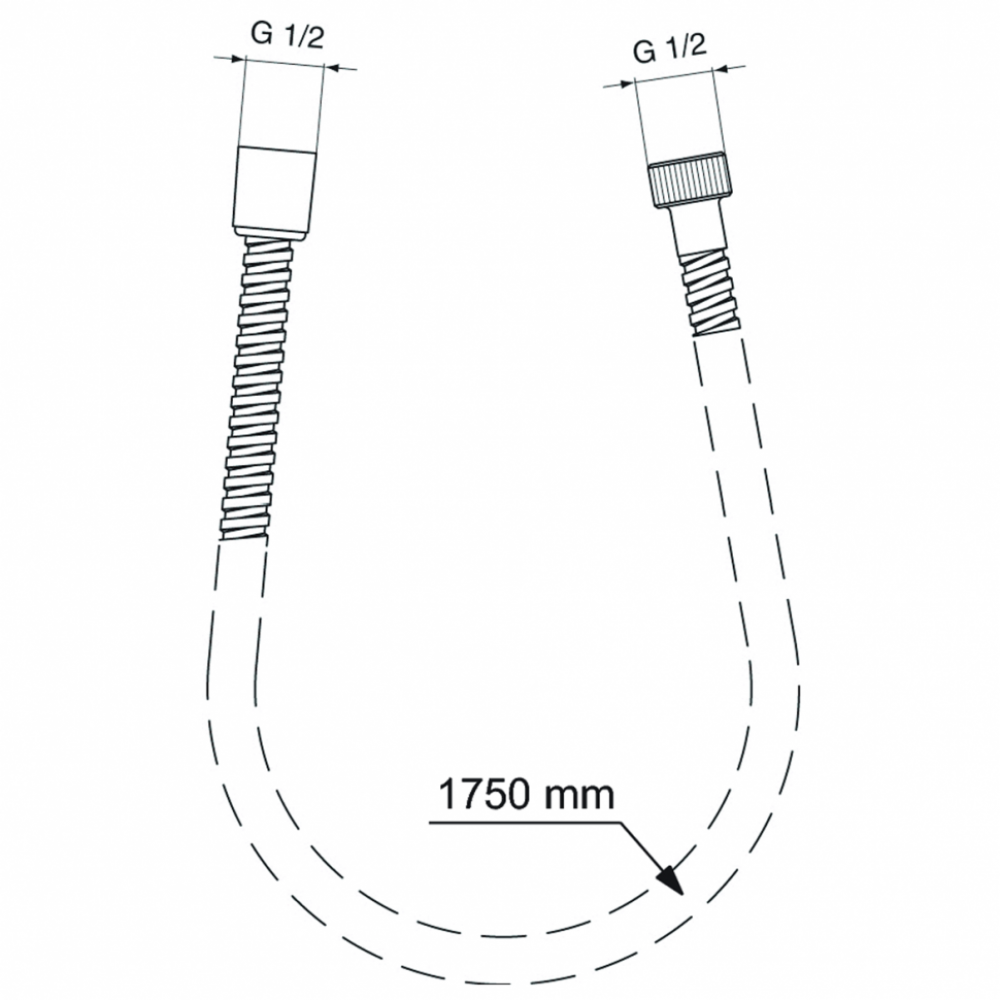 Душевой шланг 175 см Ideal Standard IdealRain BF175AA, хром