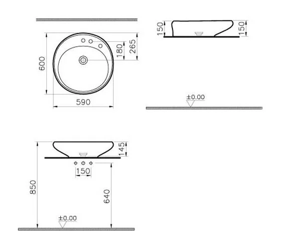 Раковина накладная VitrA Istanbul 4279B070-0871 черный