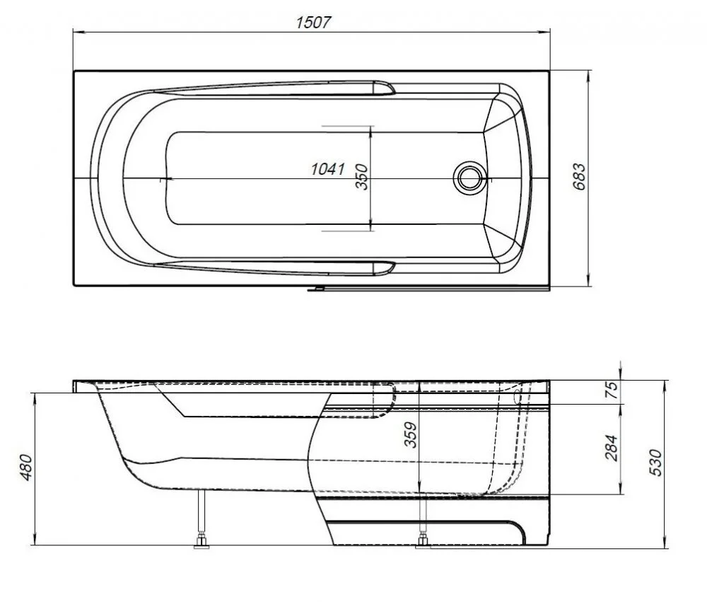 Акриловая ванна Aquanet Extra 208672 белый