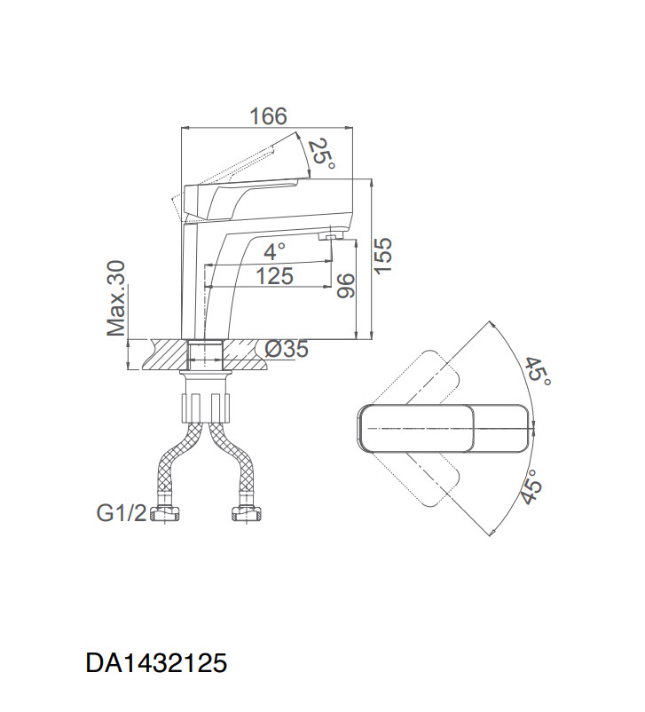 Смеситель для раковины D&K Berlin.Technische DA1432125 черный