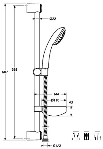 Душевой гарнитур Hansa Basicjet 44780130 хром