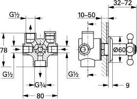 Переключатель потоков Grohe SINFONIA 29010000