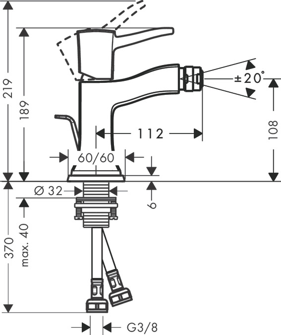 Смеситель для биде Hansgrohe Metropol 31320090, хром золото