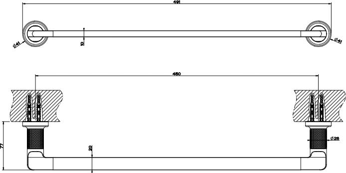 Полотенцедержатель 45 см Gessi Inciso 58500#246, золото