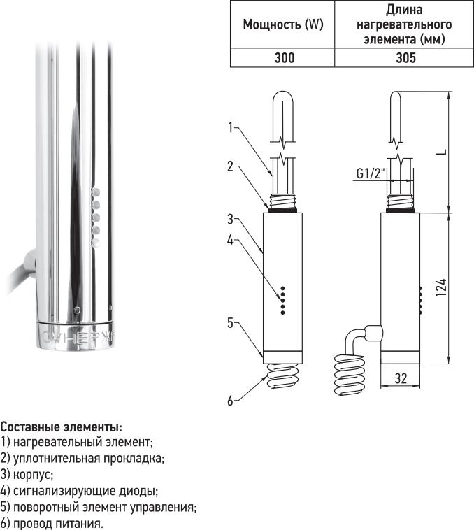 Полотенцесушитель электрический Сунержа Иллюзия 70x60 R