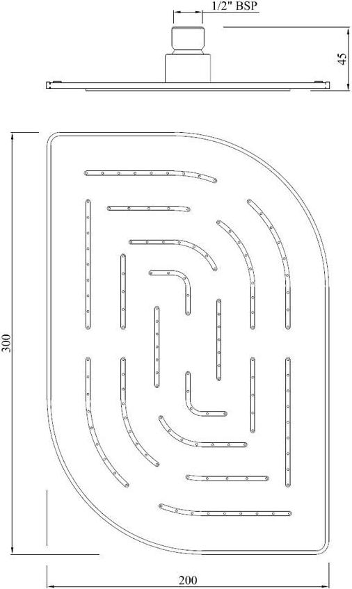 Верхний душ Jaquar Maze 300x200мм OHS-CHR-85859M хром