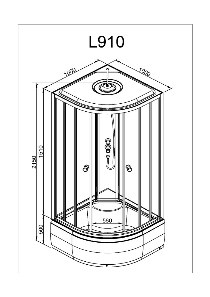 Душевая кабина Deto L L810BLACK