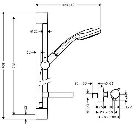 Душевая система Hansgrohe Croma 100 27033000 хром