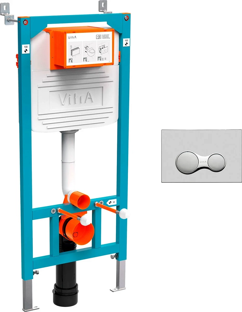 Инсталляция VitrA 800-2010 с унитазом Stworki Rotenburg 800-2010/WH52 WH52, крышка микролифт, клавиша хром