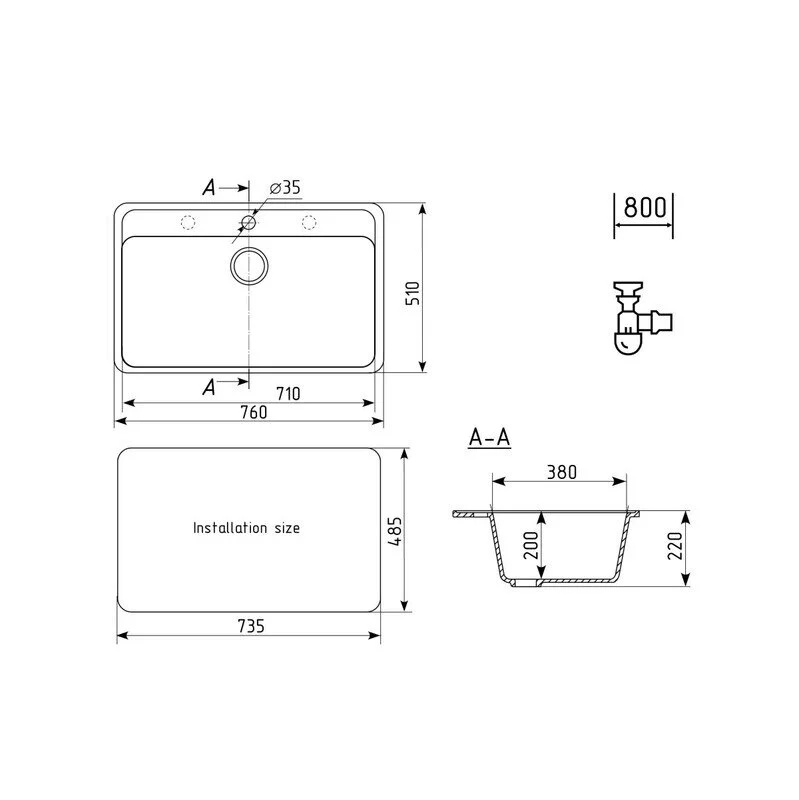 Кухонная мойка Ulgran U-600 U-600-345 коричневый