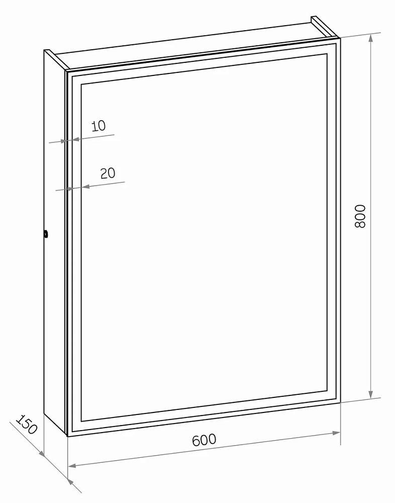 Зеркальный шкаф Континент Mirror Box МВК053 черный