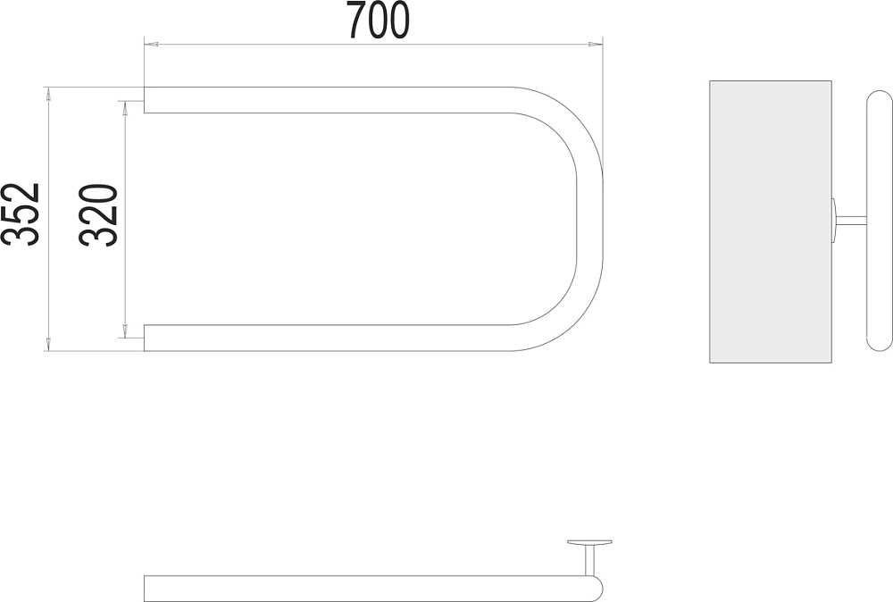 Полотенцесушитель водяной Terminus П-образный 320x700 4620768881572, хром