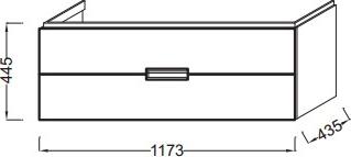 Тумба под раковину 115 см Jacob Delafon Reve EB1137-G95 зелёный