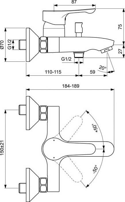 Комплект смесителей 3 в 1 Ideal Standard Ceraflex Alpha BD004AA, хром